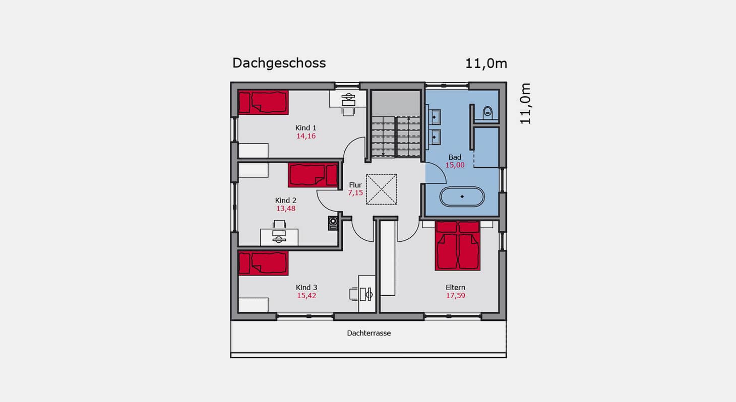 Grundriss Bauhaus e 132 DG