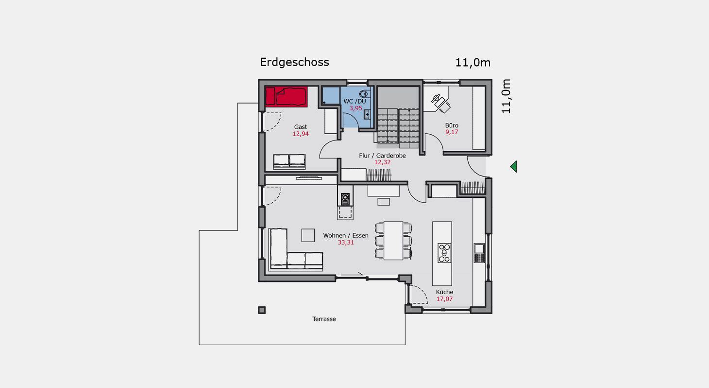 Grundriss Bauhaus e 132 EG