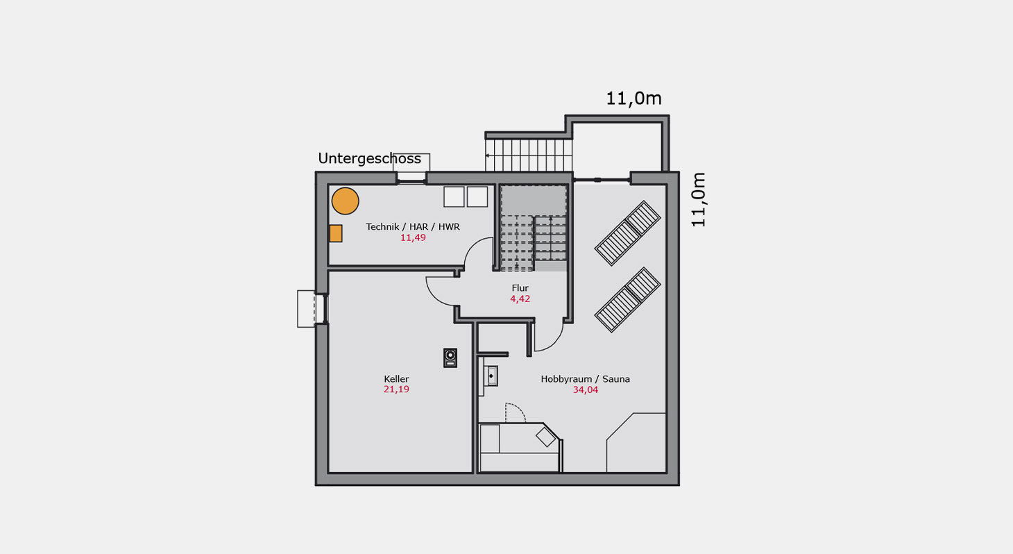 Grundriss Bauhaus e 132 UG
