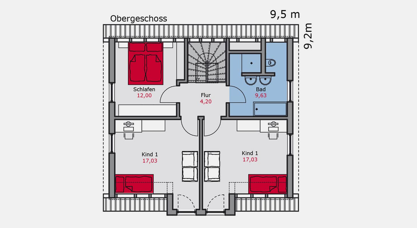 Grundriss – Einfamilienhaus e.117 OG