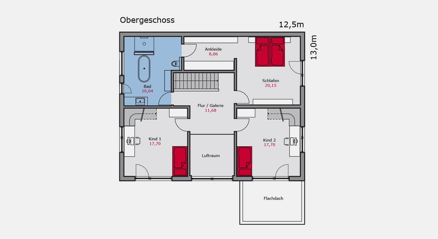 Grundriss – Einfamilienhaus e.126 OG