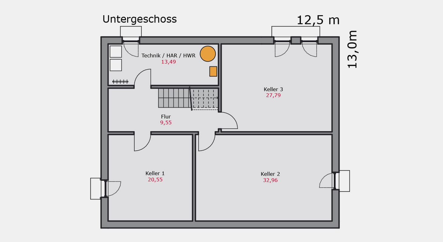 Grundriss – Einfamilienhaus e.126 UG