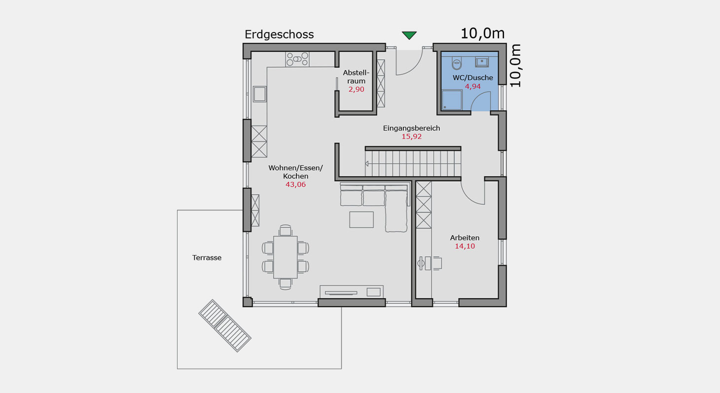 Grundriss – Einfamilienhaus e.127 EG
