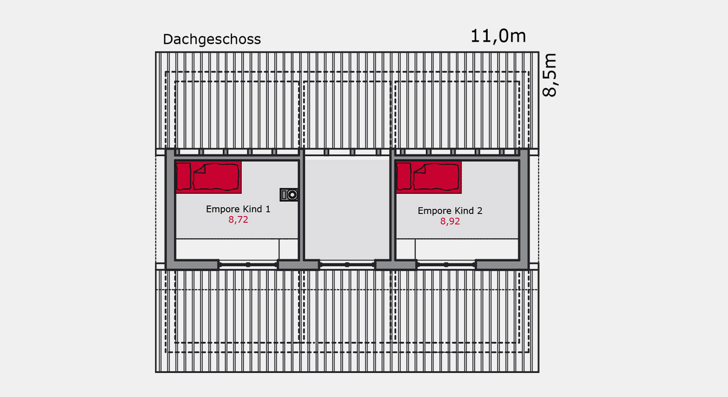 Grundriss – Einfamilienhaus e.128 DG