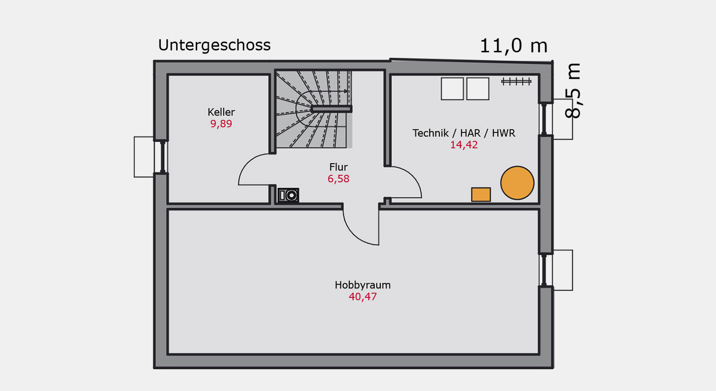 Grundriss – Einfamilienhaus e.128 UG