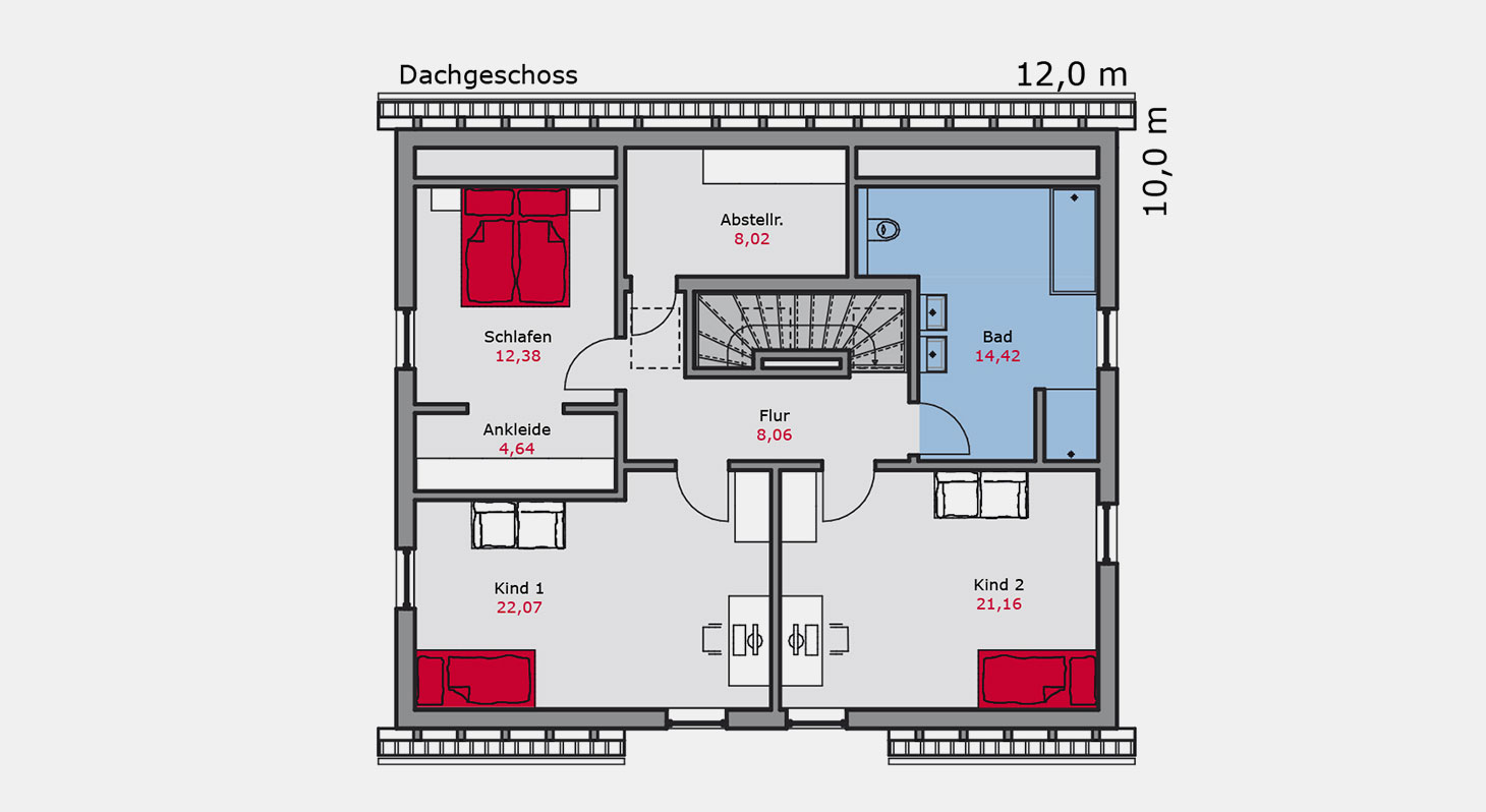 Grundriss – Einfamilienhaus e.131 DG