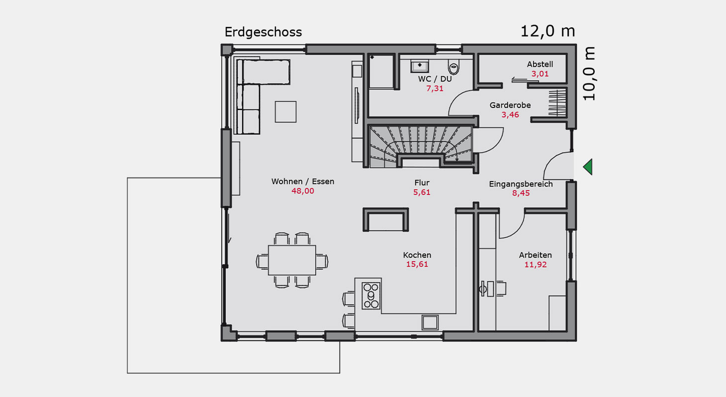 Grundriss – Einfamilienhaus e.131 EG