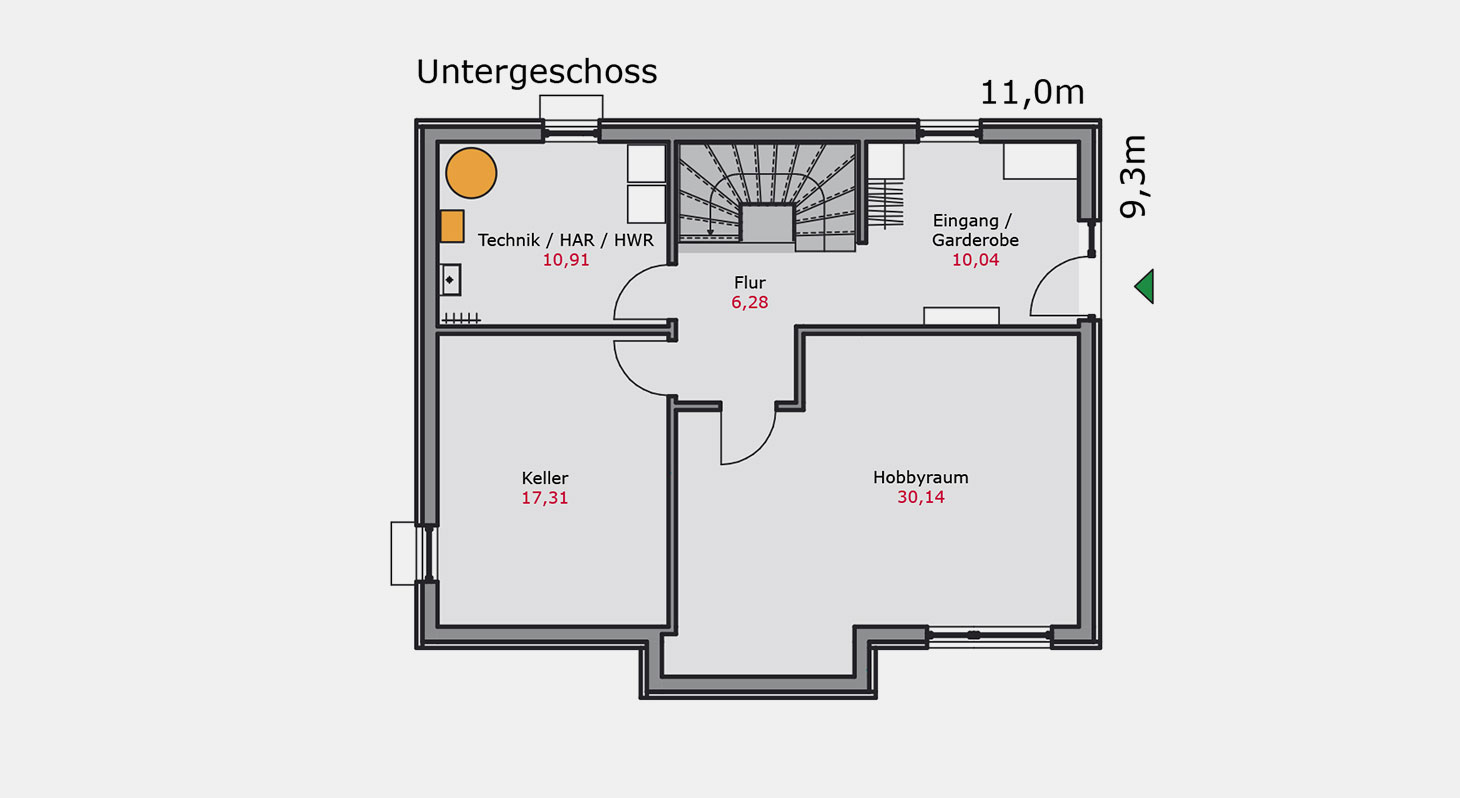 Grundriss - Einfamilienhaus e.136 UG