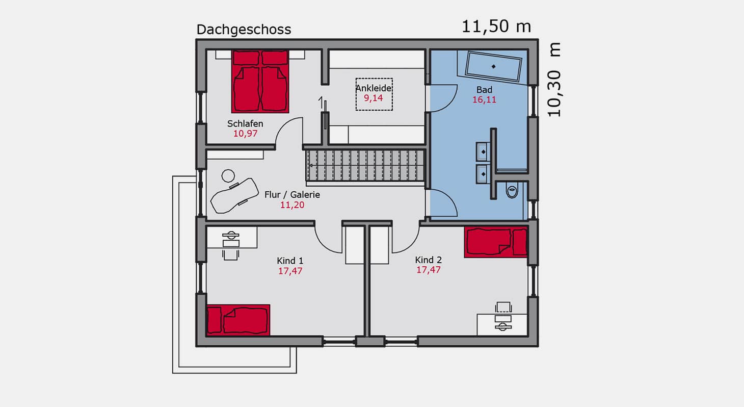 Grundriss - Einfamilienhaus e.137 DG