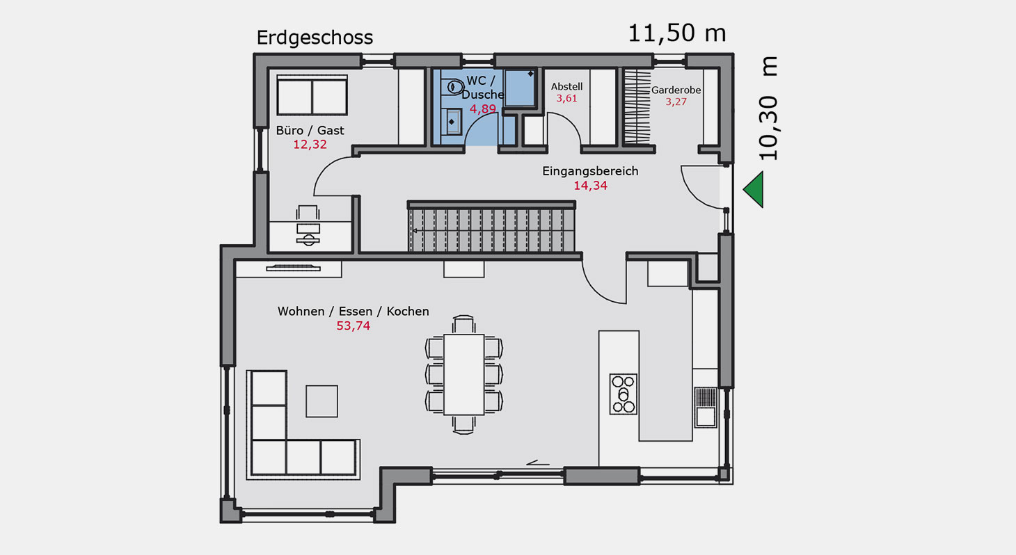Grundriss - Einfamilienhaus e.137 EG