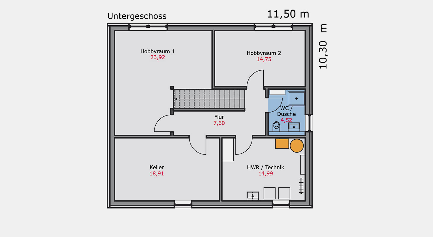 Grundriss - Einfamilienhaus e.137 UG