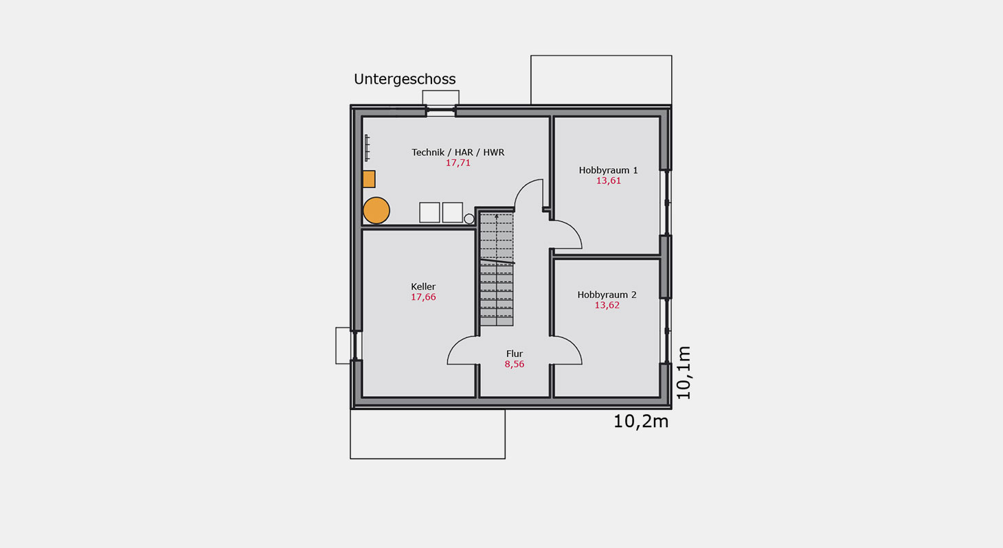 Grundriss - Einfamilienhaus e.140 UG