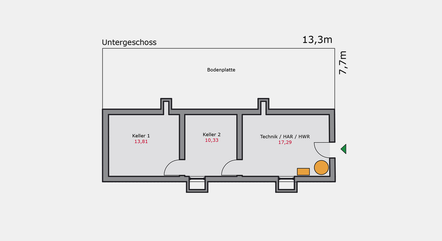 Grundriss - Einfamilienhaus e.147 UG