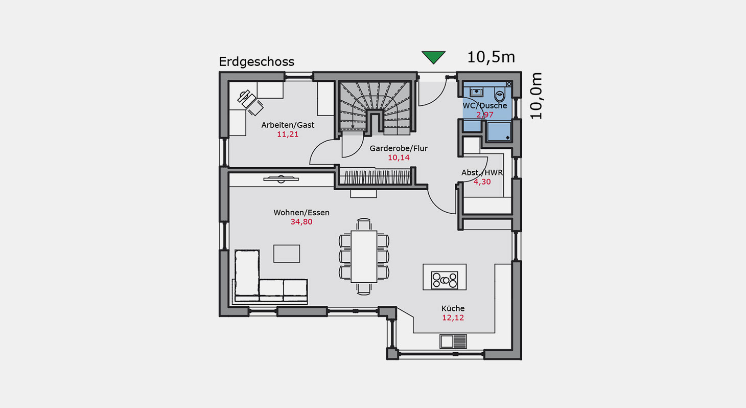 Grundriss - Einfamilienhaus e.148 EG