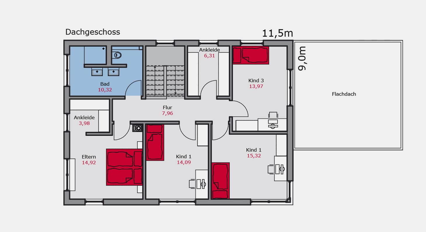 Grundriss - Einfamilienhaus e.149 DG
