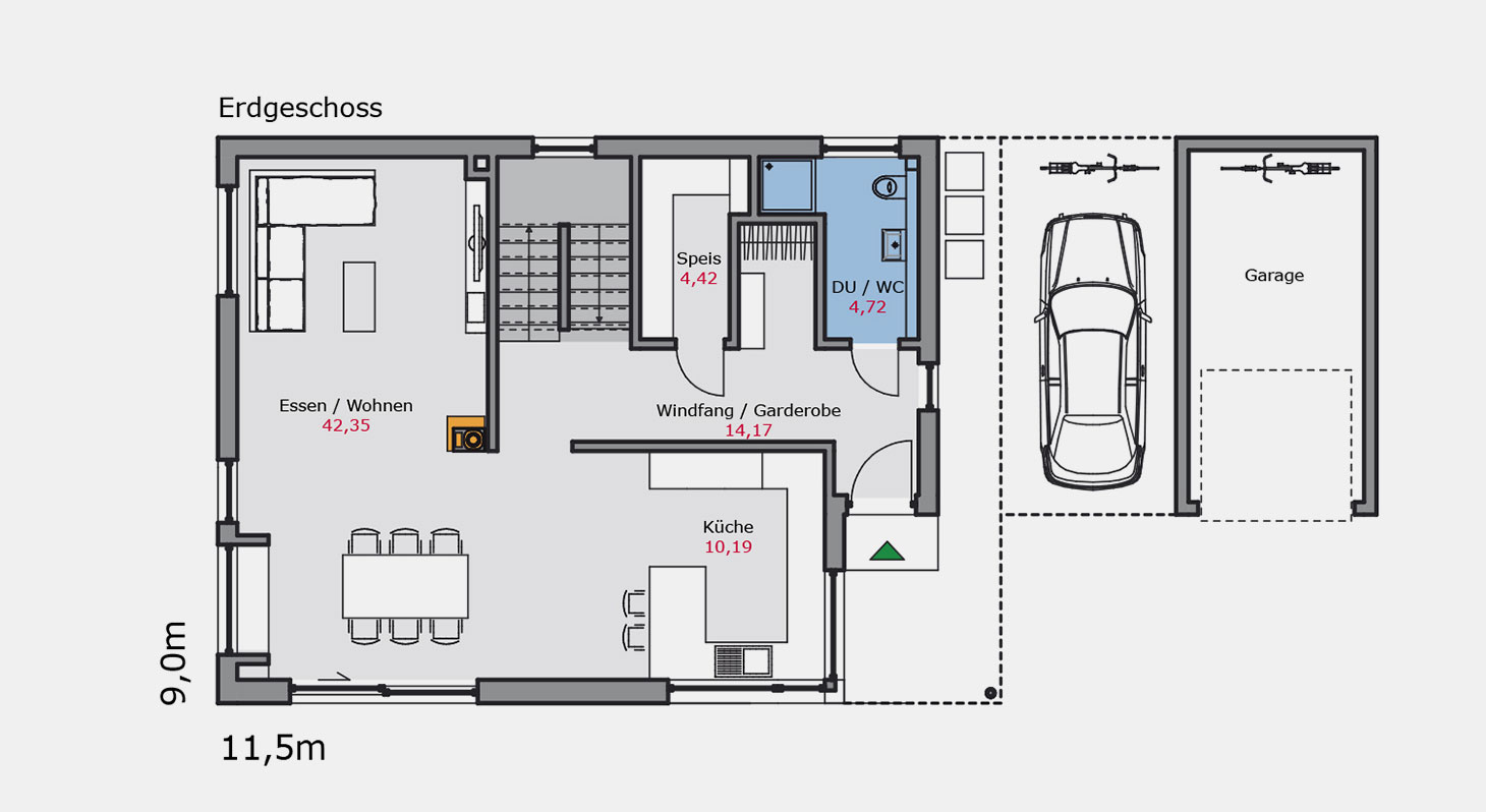 Grundriss - Einfamilienhaus e.149 EG