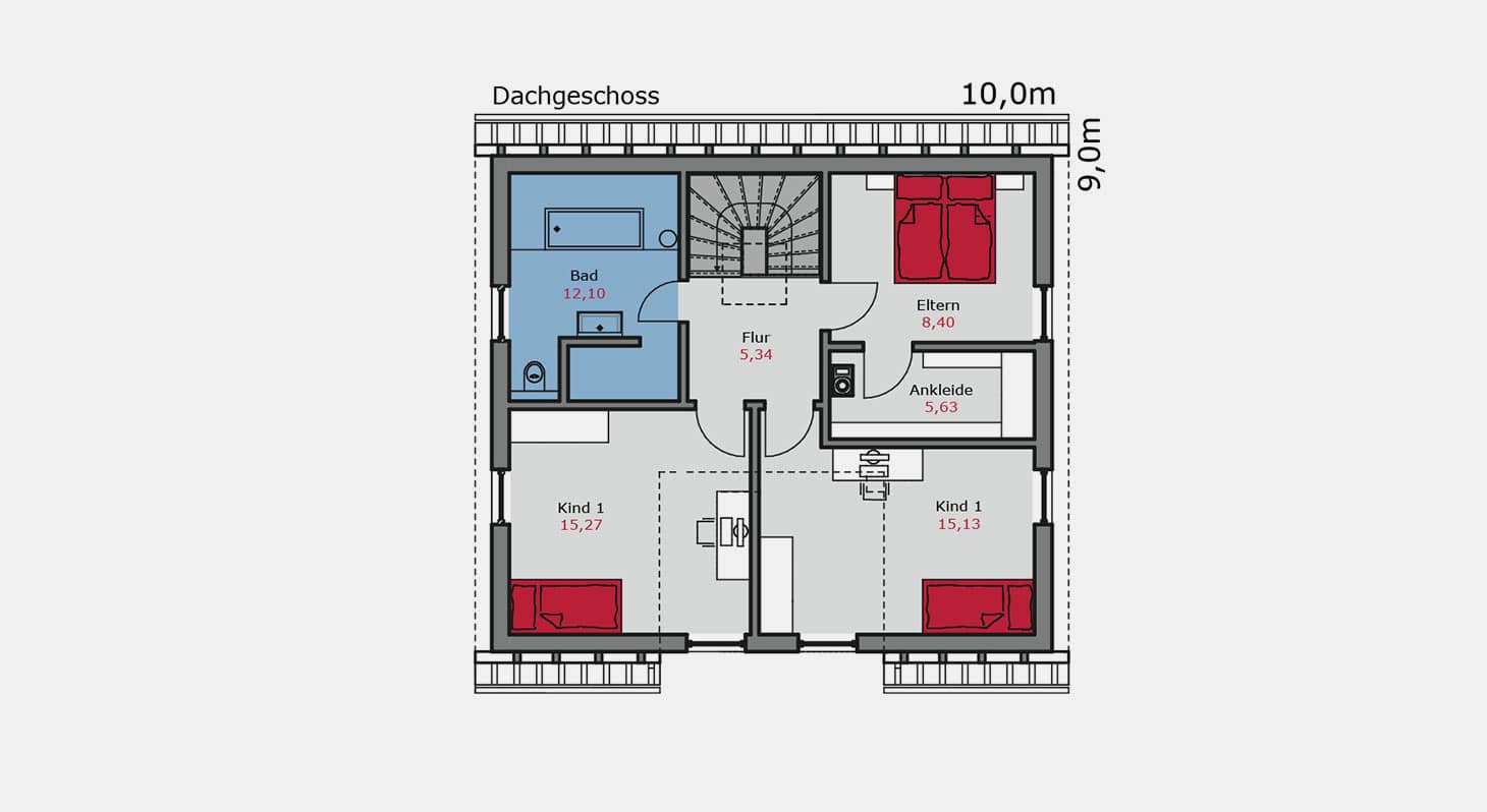 Grundriss - Zweifamilienhaus z.141 DG