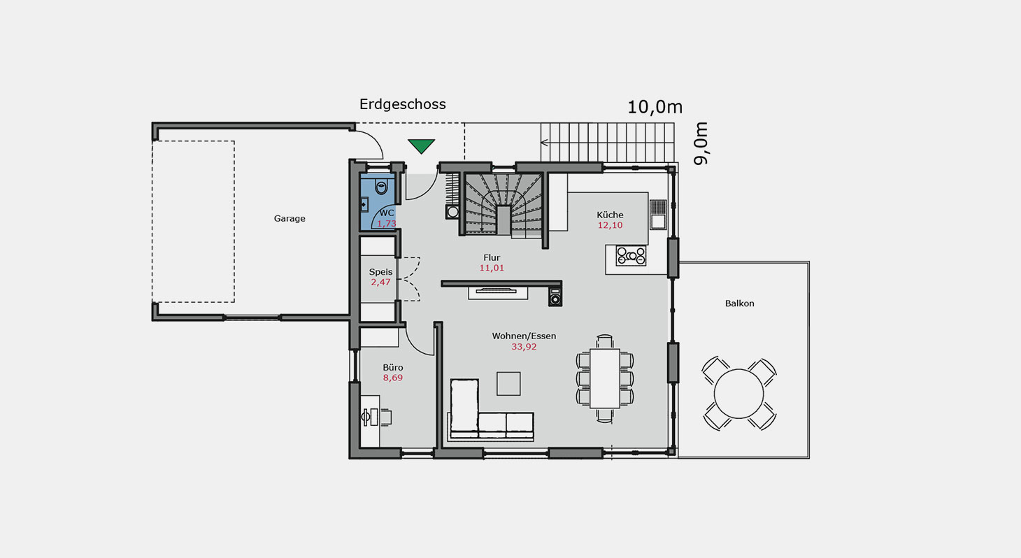 Grundriss - Zweifamilienhaus z.141 EG