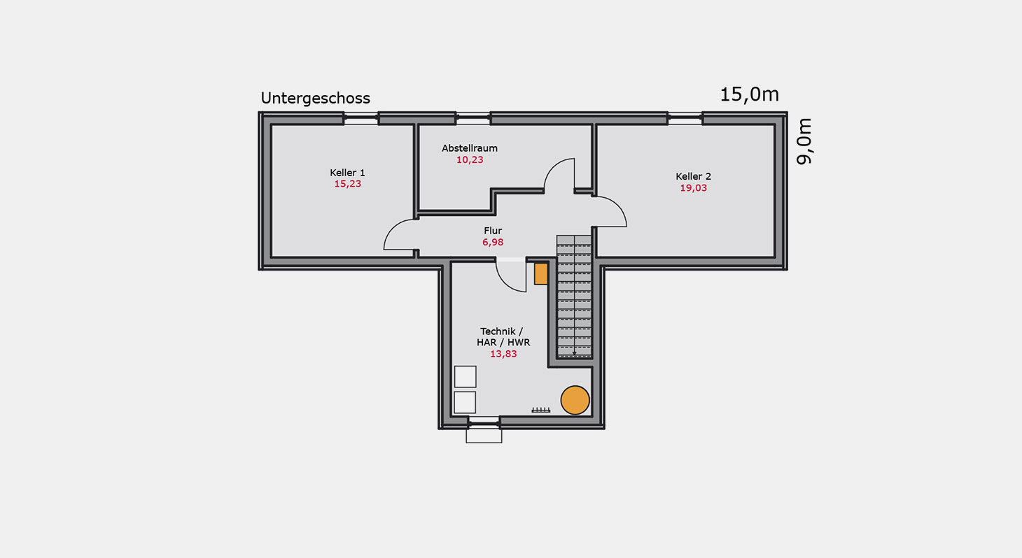 Grundriss - Zweifamilienhaus z.151 UG