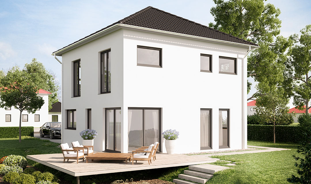 Stadtvilla mit quadratischem Grundriss