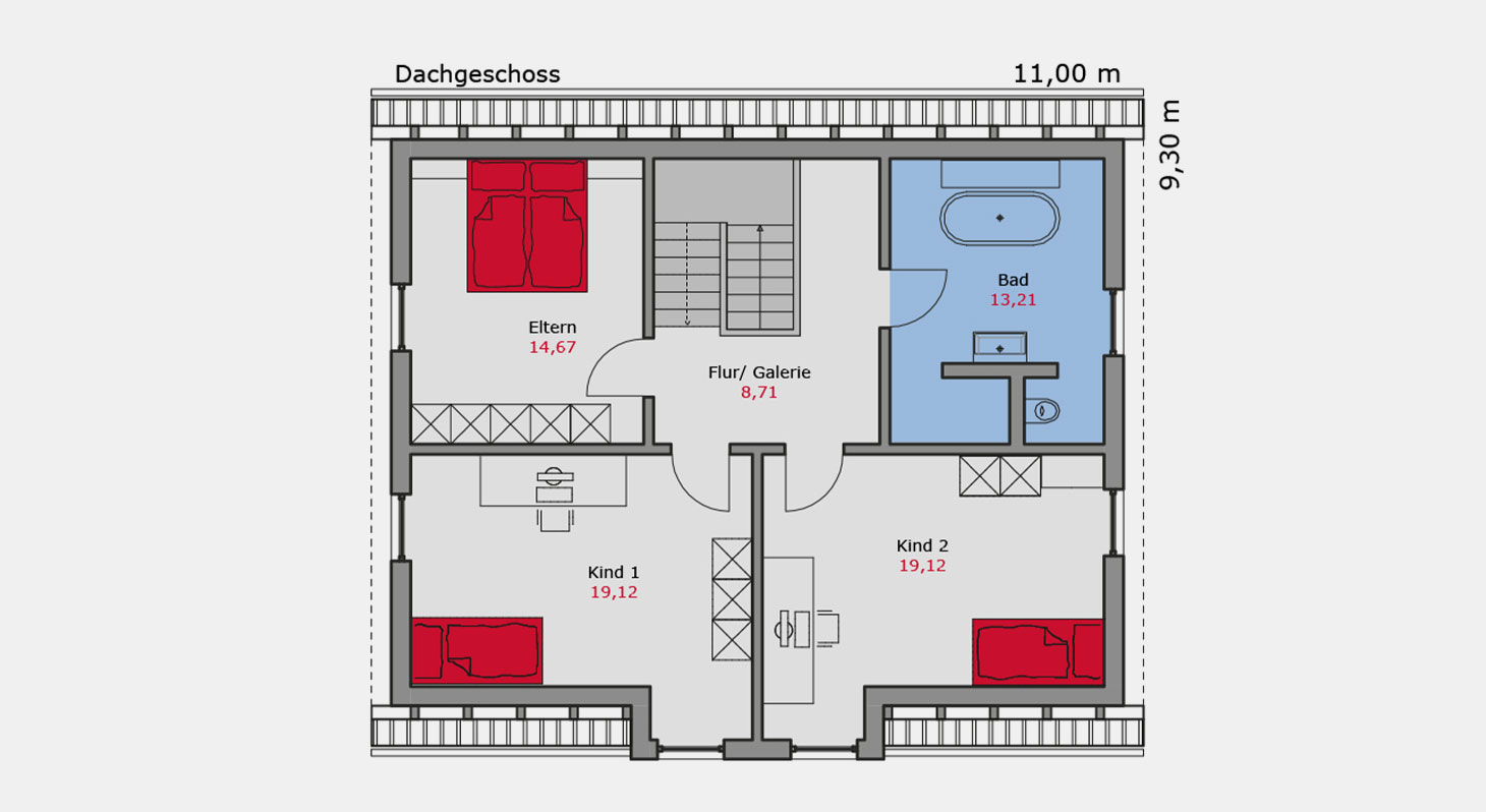 Grundriss - Musterhaus Weissach im Tal