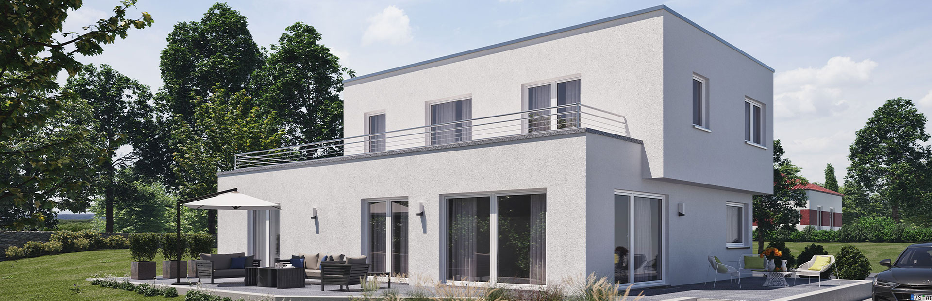 e.164_Bauhaus mit großzügiger Galerie-hausfinder-talbau-haus