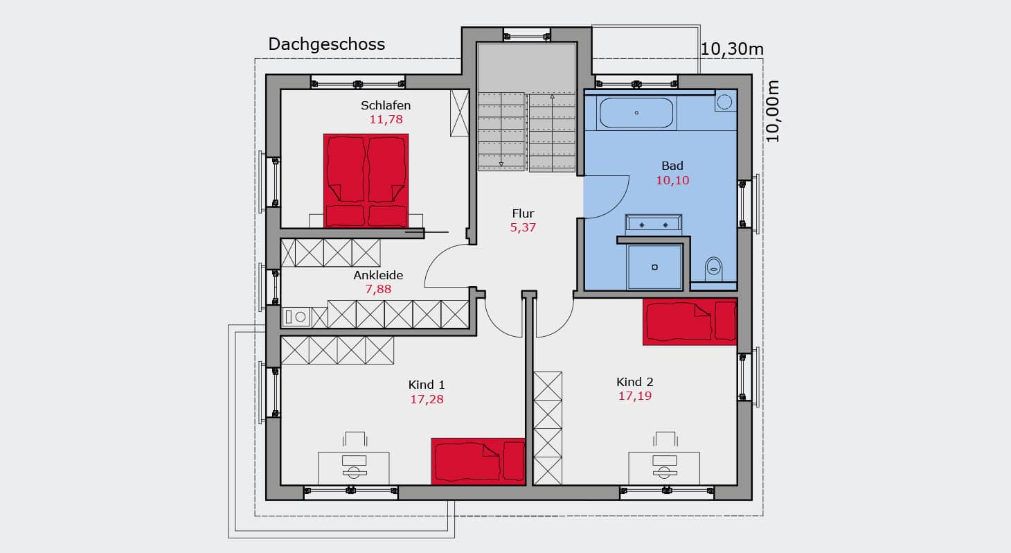 Freistehendes-einfamilienhaus-mit-satteldach-grundriss-dachgechoss