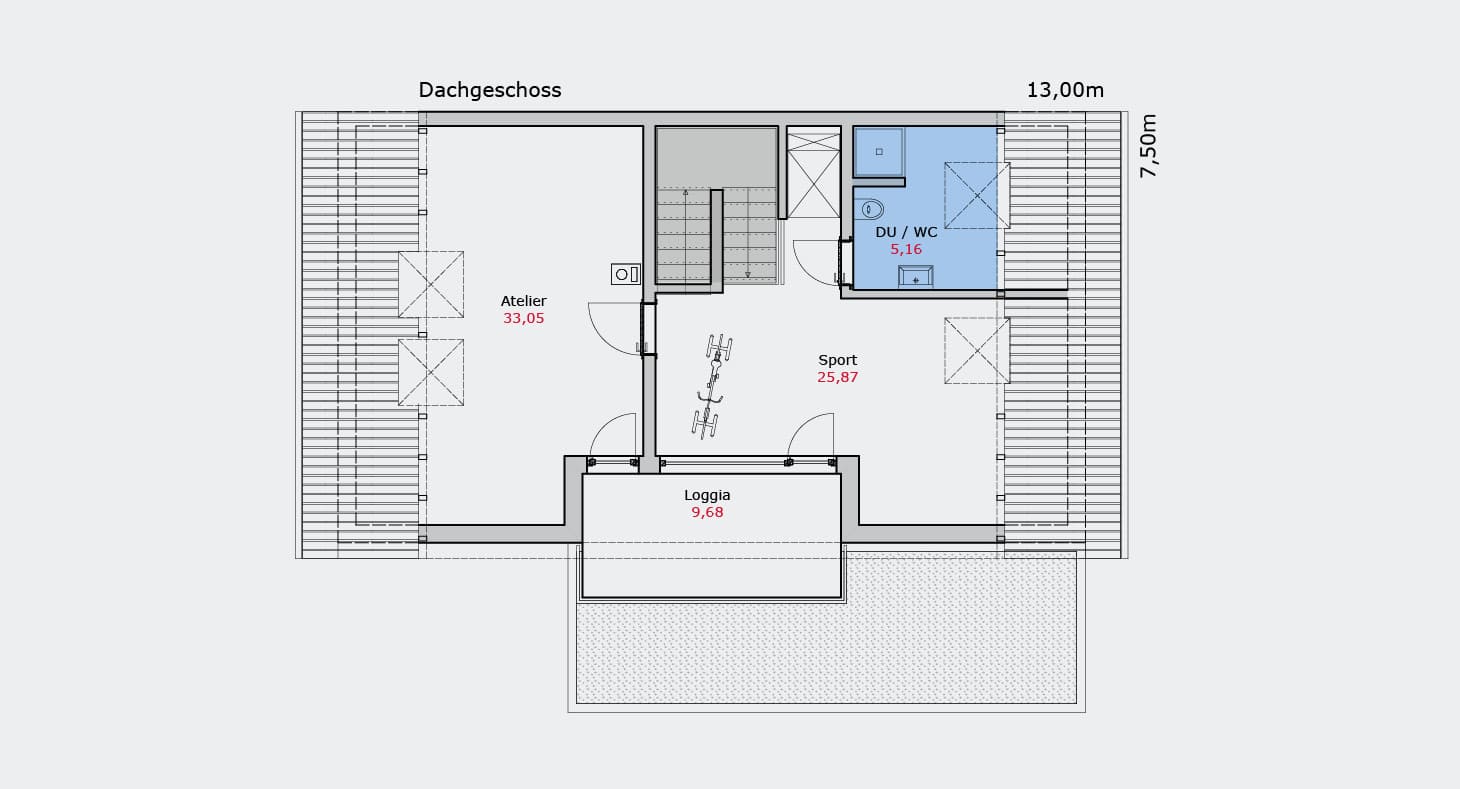 Das Multitalent: Ästhetik und Funktionalität vereint - Doppelhaushälfte - Grundriss Dachgeschoss