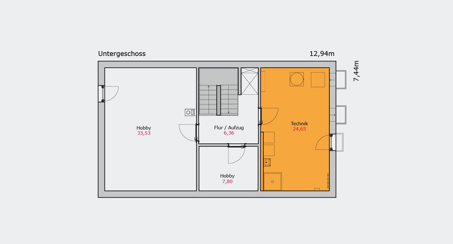 Das Multitalent: Ästhetik und Funktionalität vereint - Doppelhaushälfte - Grundriss Untergeschoss